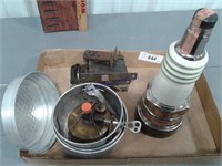 AC sparkplug decanter, door parts, mini camp stove