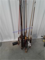 Assorted fishing poles