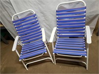 2 Blue Lawn Chairs