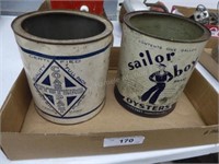 Vintage oyster cans