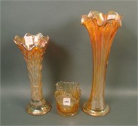 Three Piece Fenton Marigold Carnival Glass Lot