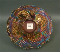 Fenton Amber/ Root Beer Pinecone Plate