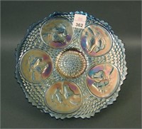 Fenton Blue Head Medallion Plate