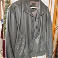 Mens Member Only 40 Grey Leather Jacket
