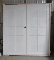 New French double door with glass panes and jamb.