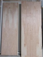 Pair of wood French style doors with hinges.