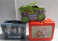 (3) Lunch boxes including Scooby doo, Xmen, Star