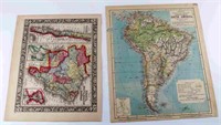 ANTIQUE 19TH CENTURY ANTIQUE MAP LOT OF TWO