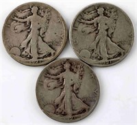 1921 PDS KEY DATE WALKING LIBERTY 3 COIN SET