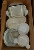 Box Of Plates & Ovenware