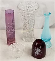 Glass Lot Vases & Candle Shade