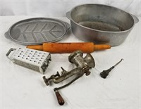 Aluminum Cookware Pot W/ Other Kitchen Supplies