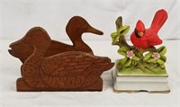 Cardinal Music Box & Duck Napkin Holder