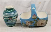 Ceramic Vase & Basket