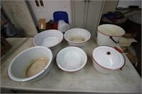 Porcelain Bowls & Pail