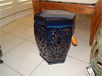 Black ceramic garden stool