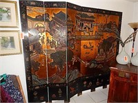 Large 6 Panel oriental style room divider