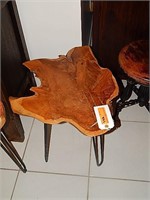 Natural rustic wood slice table