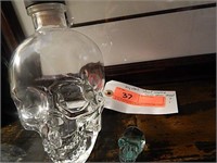 Crystal skull vodka bottle plus one small skull