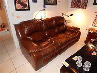 Leather sofa three seater and recliner rocker