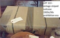 vintage striped suitcase 20s/30s prohibition era