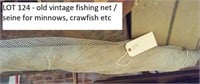 old vintage fishing net / seine minnows crawfish