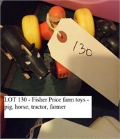 Fisher Price toy lot - farmer, horse, pig, tractor