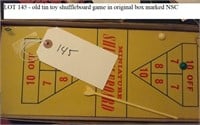 Tin litho NSC toy shuffleboard game in orig box