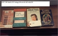 stack of 4 vintage hb novels all w dust jackets