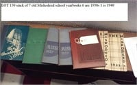 stack of SEVEN old MISKODEED yearbooks 30s 40s