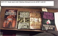 book stack w 4 Barbara Michaels hb novels w DJ