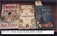 3 book stack of novels all hc with dj
