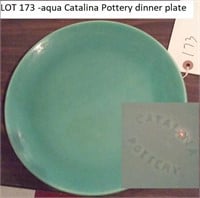 aqua dinner plate Catalina Pottery