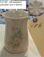 old unmarked porcelain vase w flowers