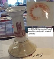 old Sampson's Church porcelain candlestick Germany