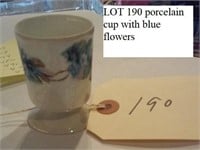 porcelain cup w blue flowers