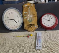 Clocks (2) & Thermometers-candy & indoor-outdoor