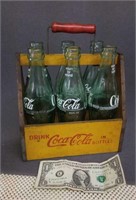 Coca-Cola bottles(6) in wooden carrier