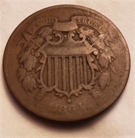 1864 Two Cent Coin