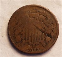 1867 Two Cent Coin