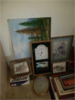 Pictures and clock