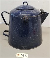 Large Agate Kettle with Lid