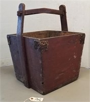 Early Square Dovetailed Wooden Bucket