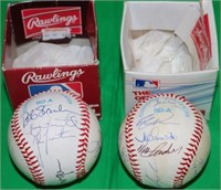 LOT OF 2 RED SOX RAWLINGS TEAM SIGNED BASEBALLS.