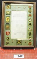 Boy Scout Patches in Framed