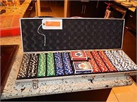 Poker set in metal case