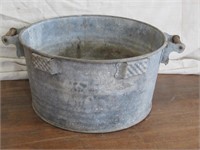 Galvanized Wooden Handled Tub