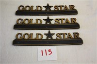 3 Gold Star Brand Plates (Plastic)