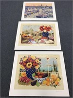 Three colorful prints