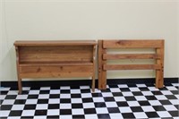 HEAD BOARD AND FOOT BOARD, WOOD, CHILDRENS, (1)